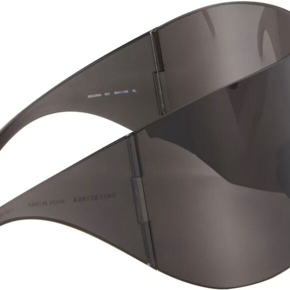 Balenciaga - Runway Black Shield Mask Oversized XL Sunglasses BB0288S - Picture 12 of 15